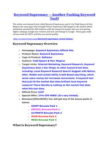 Keyword Supremacy review and (Free) $21,400 Bonus & Discount