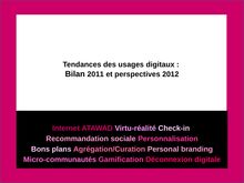 Tendances des usages digitaux 2011-2012