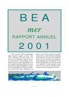 Bureau Enquêtes-Accidents-Mer : rapport annuel 2001