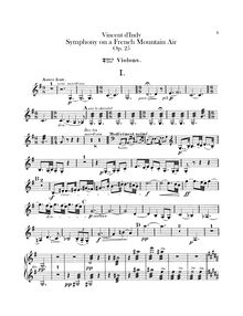 Partition violons II, Symphonie sur un Chant Montagnard Français, Op.25