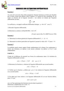 Exercices sur les équations différentielles 2