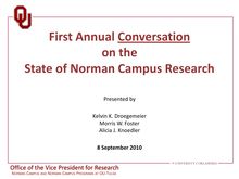 First Annual Conversation on the State of Norman Campus Research
