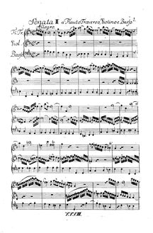 Partition complète, Trio Sonata en B-flat major, Wq.161/2 (H.578)