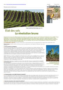 Etat des sols - La révolution brune (extrait de LeCoopérateurAgricole Février 2013)