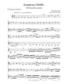 Partition clarinette 2, Symphony No.29, B♭ major, Rondeau, Michel par Michel Rondeau
