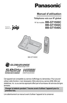 Notice Téléphone VoIP Panasonic Global  BB-GT1540C
