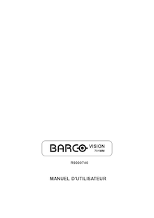 Notice Projecteur Cineversum  BarcoVision 701