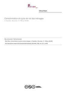 Consommation et cycle de vie des ménages - article ; n°3 ; vol.35, pg 649-665