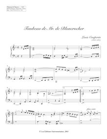 Partition Tombeau de Mr. de Blancrocher (F major), Pièces de clavecin du manuscrit Bauyn