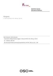 Bulgarie - article ; n°1 ; vol.34, pg 129-139