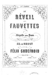 Partition complète, Le Réveil des Fauvettes, Op.90, Godefroid, Félix par Félix Godefroid