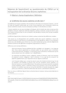 Transposition de la directive Oeuvres orphelines Réponse de SavoirsCom1 au CSPLA