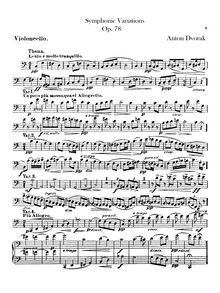 Partition violoncelles, symphonique Variations, Symfonické variace