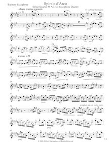 Partition baryton Saxophone , partie, corde quatuor No.4, Spirale d’Arco