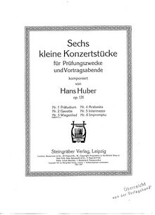 Partition No.3 - Wiegenlied, 6 Kleine Konzertstücke, Op.131, 6 Kleine Konzertstücke für Prüfungszwecke und Vortragsabende