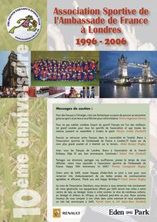 Association Sportive de l'Ambassade de France à Londres 1996 - 2006