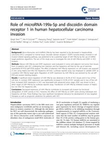 Role of microRNA-199a-5p and discoidin domain receptor 1 in human hepatocellular carcinoma invasion