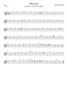 Partition Tenor1 viole de gambe, alto clef, Selected travaux, Dowland, John par John Dowland