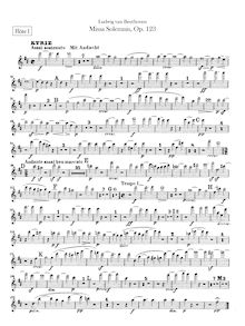 Partition flûte 1, 2, Missa Solemnis, Op.123, D major, Beethoven, Ludwig van