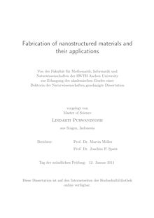 Fabrication of nano-structured materials and their applications [Elektronische Ressource] / Lindarti Purwaningsih