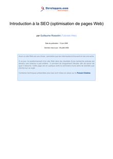 Introduction à la SEO (optimisation de pages Web)