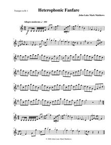 Partition trompette en B♭ 1, Heterophonic Fanfare, Fanfare on "Auld Lang Syne"