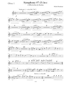 Partition hautbois 1, Symphony No.7  Requiem , C minor, Rondeau, Michel par Michel Rondeau