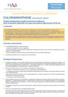 CHLORAMINOPHENE - Synthèse d avis CHLORAMINOPHENE CT-9213