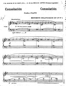Partition complète, 3 Piezas por Piano, Op.27, 3 Piano Pieces, Drangosch, Ernesto