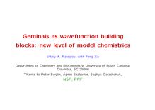 Geminals as wavefunction building blocks: new level of model chemistries