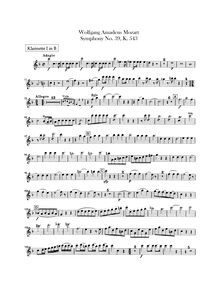 Partition clarinette 1, 2 (B♭), Symphony No.39, E♭ major, Mozart, Wolfgang Amadeus
