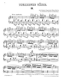 Partition Book 3 (Nos.11–16), Hungarian Dances, Ungarische Tänze par Johannes Brahms