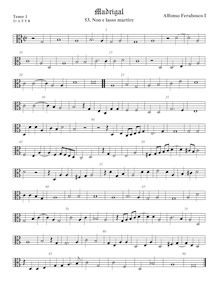 Partition ténor viole de gambe 2, alto clef, madrigaux, Ferrabosco Sr., Alfonso