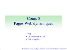 Cours 5  Pages Web dynamiques