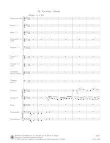 Partition I, Allegro, Symphony No.6, Pastoral, F major, Beethoven, Ludwig van