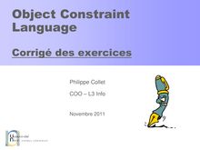 Object Constraint Language Corrigé des exercices