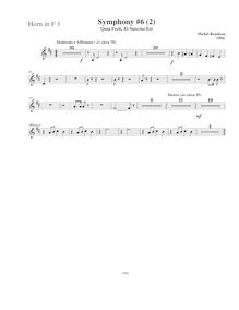 Partition cor 1 (F), Symphony No.6  Magnificat , D major, Rondeau, Michel par Michel Rondeau