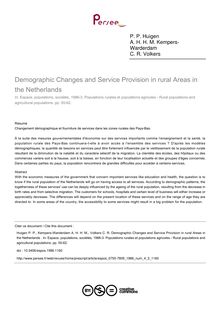 Demographic Changes and Service Provision in rural Areas in the Netherlands  - article ; n°3 ; vol.4, pg 55-62