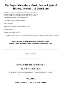 Beacon Lights of History, Volume 01 - The Old Pagan Civilizations
