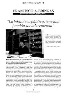 Entrevista a Francisco A. Bringas, director dela Biblioteca Municipal de Salamanca