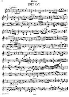 Partition de violon, 3 Piano Trios, Hob XV:18-20 (Op.36) par Joseph Haydn