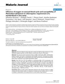 Influence of oxygen on asexual blood cycle and susceptibility of Plasmodium falciparumto chloroquine: requirement of a standardized in vitroassay