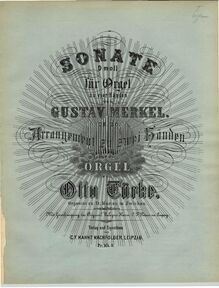 Partition Cover, orgue Sonata No.1, Op.30, Merkel, Gustav Adolf