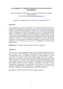 GANADERÍA Y CAMBIO CLIMÁTICO: UNA INFLUENCIA RECÍPROCA (Livestock and climate change: A reciprocal influence)
