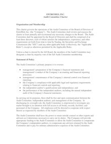 EntreMed Audit Committee Charter