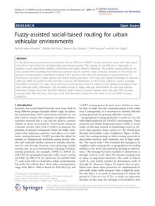 Fuzzy-assisted social-based routing for urban vehicular environments