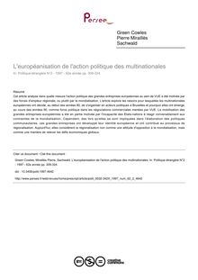 L européanisation de l action politique des multinationales - article ; n°2 ; vol.62, pg 309-324