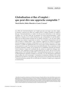 Globalisation et flux d’emploi : que peut dire une approche comptable ? - article ; n°1 ; vol.427, pg 3-20