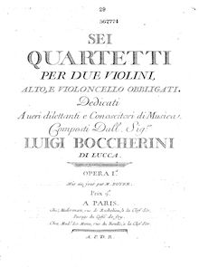 Partition violon 2 (alternate scan), 6 corde quatuors, G.159-164 (Op.2)