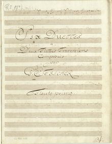 Partition parties complètes (Manuscript), 6 flûte duos, Six Duettes a Deux Fluttes Traversieres